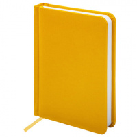картинка Ежедневник недатированный МАЛЫЙ ФОРМАТ А6 (100x150 мм) BRAUBERG "Select", балакрон, 160 л., желтый, 111684 в разных цветах с печатью логотипа.