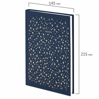 картинка Ежедневник недатированный А5 (145х215 мм), ламинированная обложка с фольгой, 128 л., STAFF, "Stars", 113522 в разных цветах с печатью логотипа.