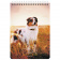 картинка Блокнот А5 (146х206 мм), 80 л., гребень, картон, клетка, BRAUBERG, "Грациозные собаки", 114376 в разных цветах с печатью логотипа.