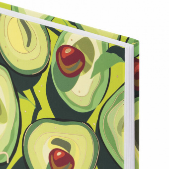 картинка Ежедневник недатированный А5 (145х215 мм), ламинированная обложка с фольгой, 128 л., STAFF, "Avocado", 113523 в разных цветах с печатью логотипа.