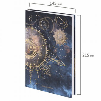 картинка Ежедневник недатированный А5 (145х215 мм), ламинированная обложка с фольгой, 128 л., STAFF, "Astrology", 113519 в разных цветах с печатью логотипа.